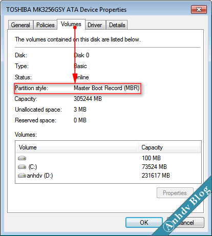 Ổ cứng MBR - Win Legacy